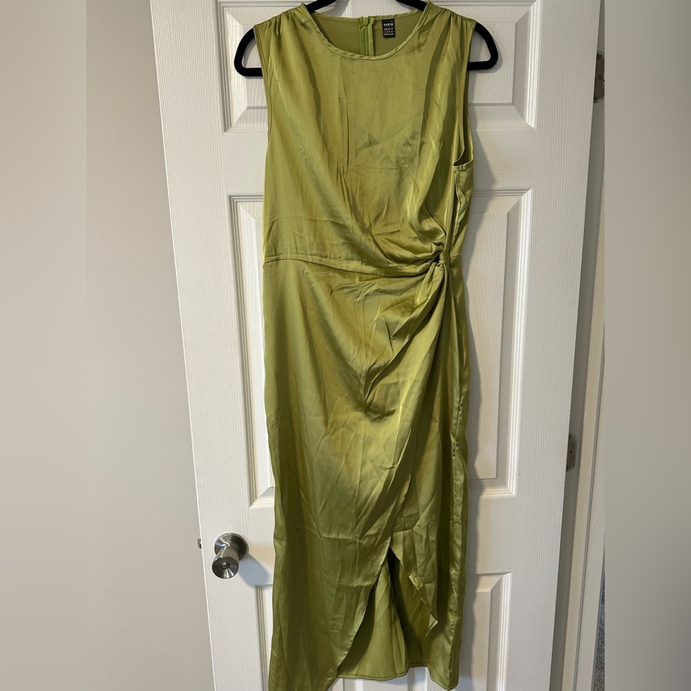 SHEIN One Shoulder Olive Dress